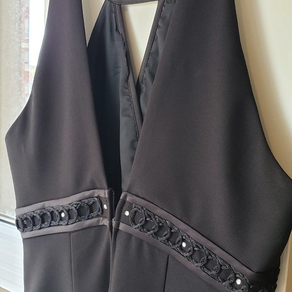 Long, Halter Black Cocktail Dress - Picture 8 of 15